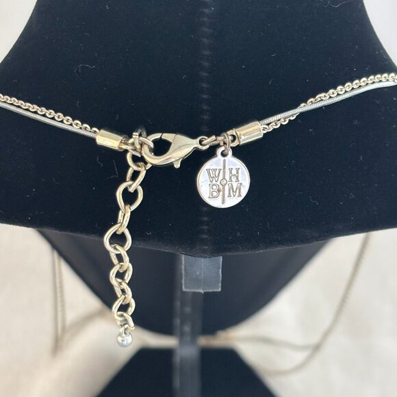 White House Black Market Necklace - Silver with Red and Black Stone - Picture 2 of 3